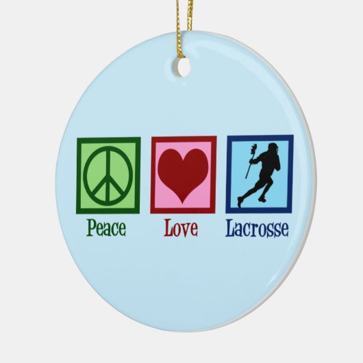 Peace Love Lacrosse Kerstmis Keramisch Ornament (Links)