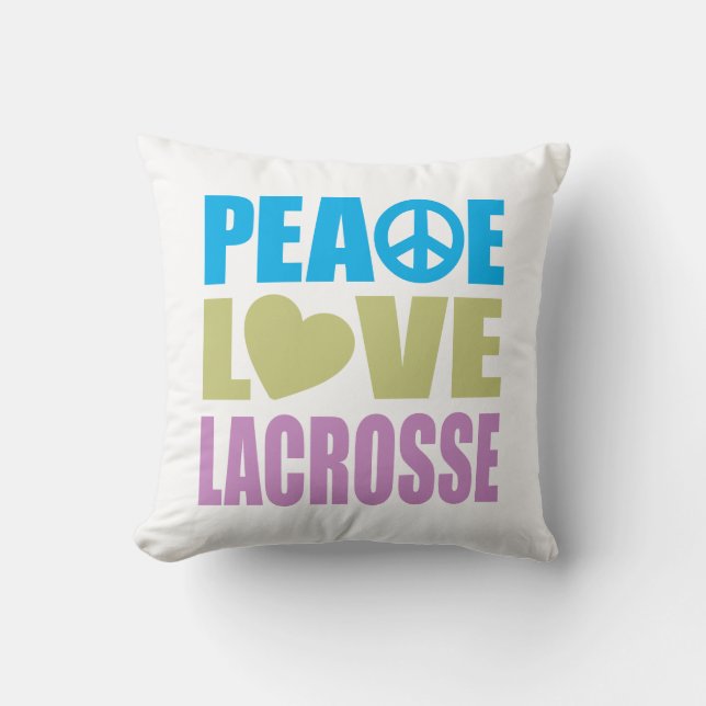 Peace Love Lacrosse Kussen (Voorkant)
