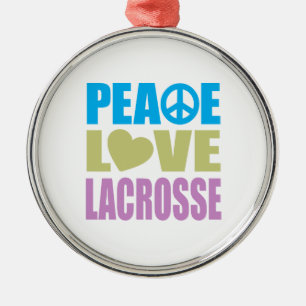 Peace Love Lacrosse Metalen Ornament