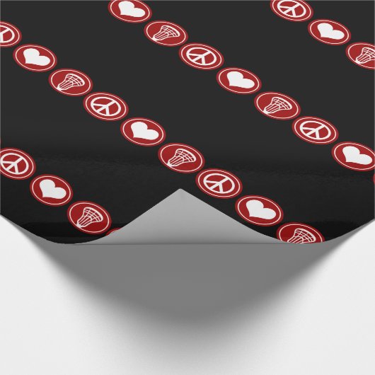 Peace Love Lacrosse-ontwerp Cadeaupapier (Hoek)