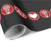 Peace Love Lacrosse-ontwerp Cadeaupapier (Rol Hoek)