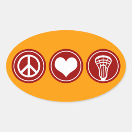 Peace Love Lacrosse-ontwerp Ovale Sticker