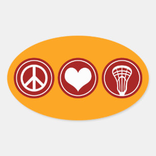 Peace Love Lacrosse-ontwerp Ovale Sticker