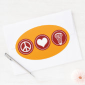 Peace Love Lacrosse-ontwerp Ovale Sticker (Envelop)