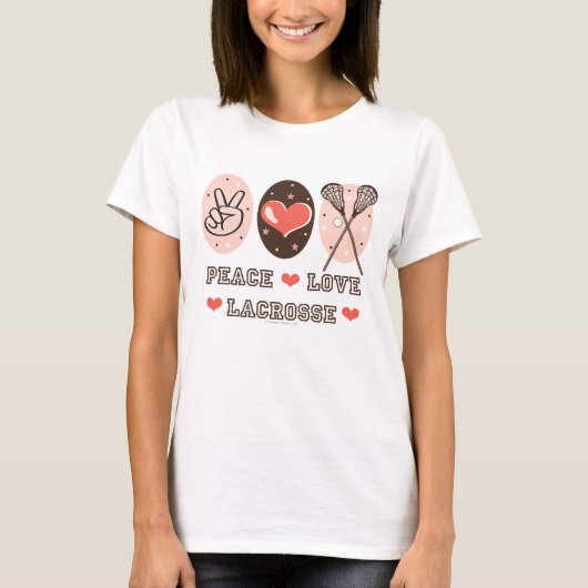 Peace Love Lacrosse Organic T shirt (Voorkant)