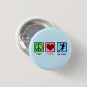 Peace Love Lacrosse Ronde Button 3,2 Cm (Voorkant /achterkant)
