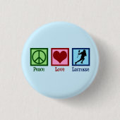 Peace Love Lacrosse Ronde Button 3,2 Cm (Voorkant)