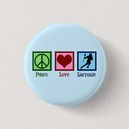 Peace Love Lacrosse Ronde Button 3,2 Cm
