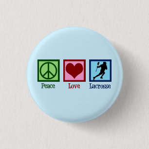 Peace Love Lacrosse Ronde Button 3,2 Cm