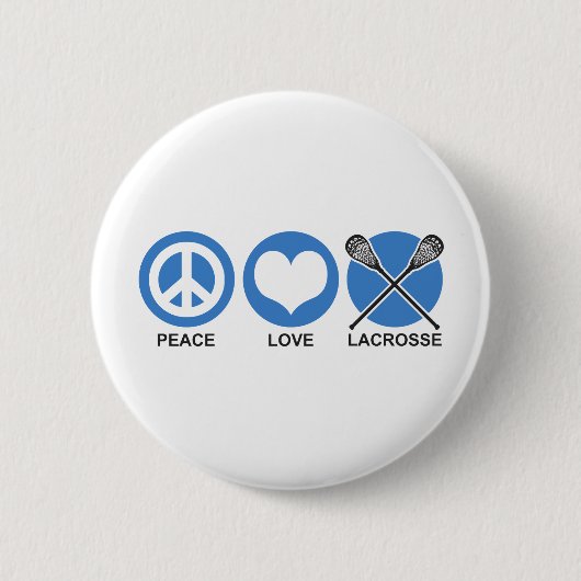 Peace Love Lacrosse Ronde Button 5,7 Cm (Voorkant)