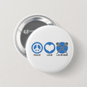 Peace Love Lacrosse Ronde Button 5,7 Cm (Voorkant /achterkant)