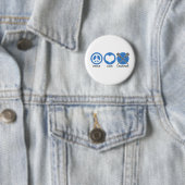 Peace Love Lacrosse Ronde Button 5,7 Cm (In situ)