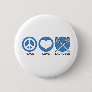 Peace Love Lacrosse Ronde Button 5,7 Cm