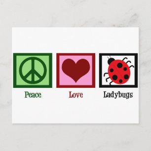 Peace Love Ladybugs Briefkaart