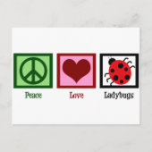 Peace Love Ladybugs Briefkaart (Voorkant)