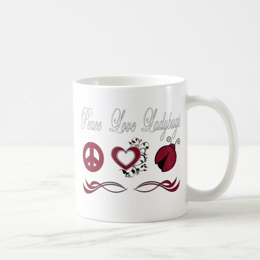 Peace Love Ladybugs Koffiemok (Rechts)