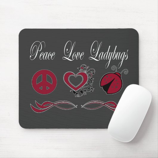 Peace Love Ladybugs Muismat (Met muis)
