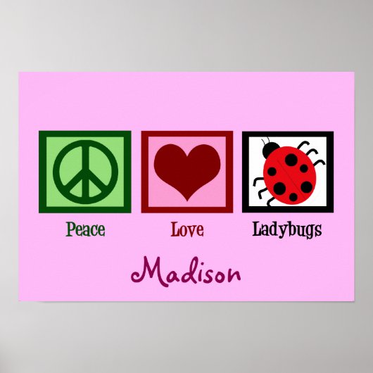 Peace Love Ladybugs Poster (Voorkant)