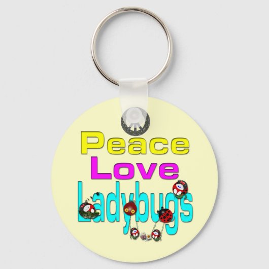 Peace Love Ladybugs Sleutelhanger (Voorkant)