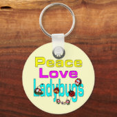 Peace Love Ladybugs Sleutelhanger (Voorkant)