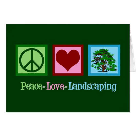 Peace Love Landscaping Company Holiday Card (Voorkant Horizontaal)