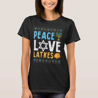Peace Love Latkes Funny Hanukkah Chanukah Joods T-shirt