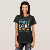 Peace Love Latkes Funny Hanukkah Chanukah Joods T-shirt (Voorkant volledig)