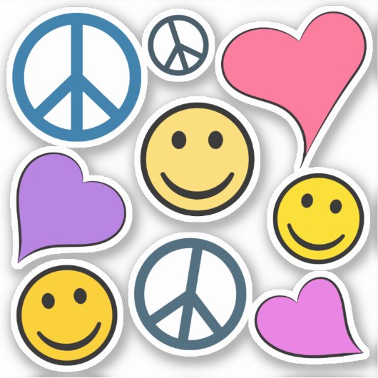 Peace Love Laugh Cute Sticker (Voorkant)