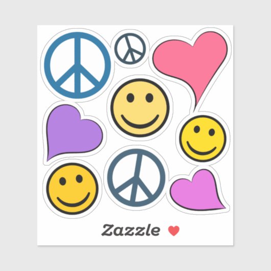 Peace Love Laugh Cute Sticker (Vel)