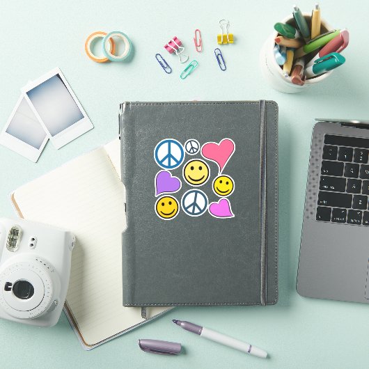 Peace Love Laugh Cute Sticker (iPad Cover)