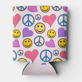 Peace Love Laugh Pattern Blikjeskoeler (Voorkant)