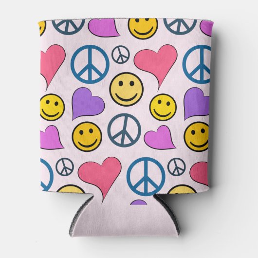 Peace Love Laugh Pattern Blikjeskoeler (Voorkant)