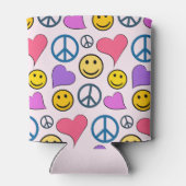 Peace Love Laugh Pattern Blikjeskoeler (Achterkant)