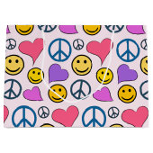 Peace Love Laugh Pattern Groot Cadeauzakje (Voorkant)