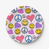 Peace Love Laugh Pattern Papieren Bordje (Voorkant)