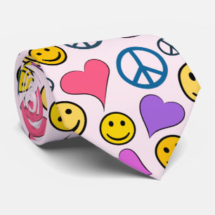 Peace Love Laugh Pattern Stropdas