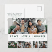Peace, Love & Laughter MultiPhoto Holiday Briefkaa Feestdagenkaart (Voorkant / Achterkant)