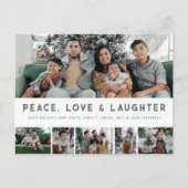 Peace, Love & Laughter MultiPhoto Holiday Briefkaa Feestdagenkaart (Voorkant)