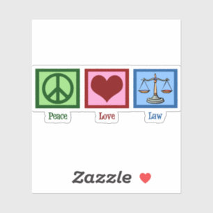 Peace Love Law Cute Lawyer Sticker