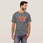 Peace Love Learn School Onderwijs Waardering Onder T-shirt (Voorkant volledig)