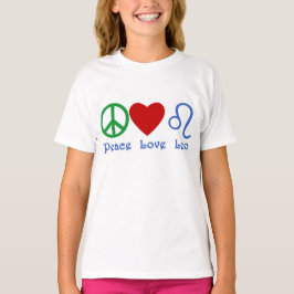 Peace Love Leo Astrologisch design T-shirt