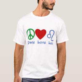 Peace Love Leo Astrologisch design T-shirt