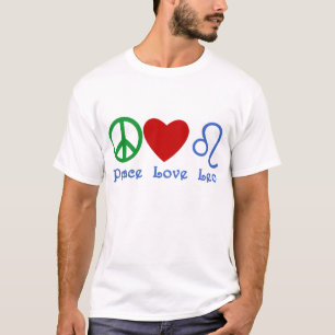 Peace Love Leo Astrologisch design T-shirt