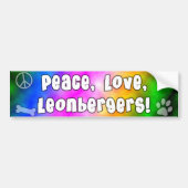 Peace Love Leonbergers Bumpersticker (Voorkant)