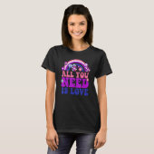 PEACE LOVE LGBT Rainbow Groovy Hippie Costume Hall T-shirt (Voorkant volledig)