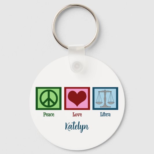 Peace Love Libra Sleutelhanger (Voorkant)