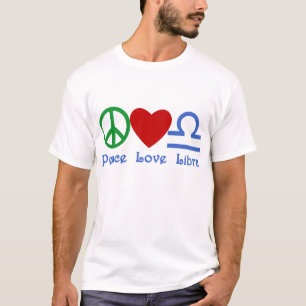 Peace Love Libra Zodiaproducten T-shirt