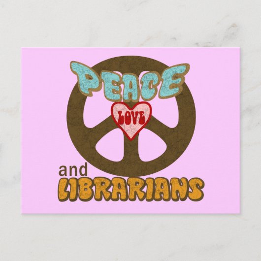 Peace Love Libraries Briefkaart (Voorkant)