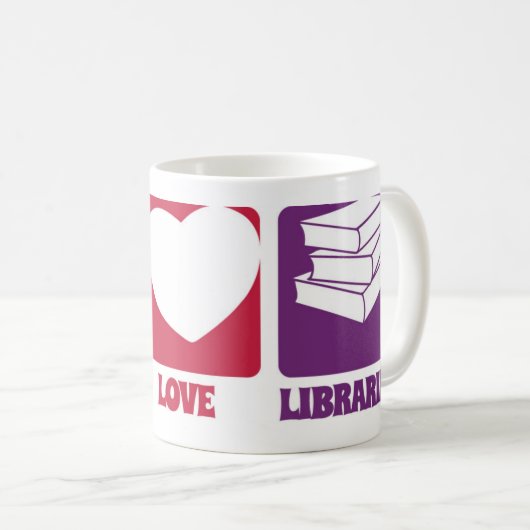 Peace Love Libraries Mok (Voorkant rechts)