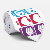 Peace Love Libraries Stropdas (Opgerold)